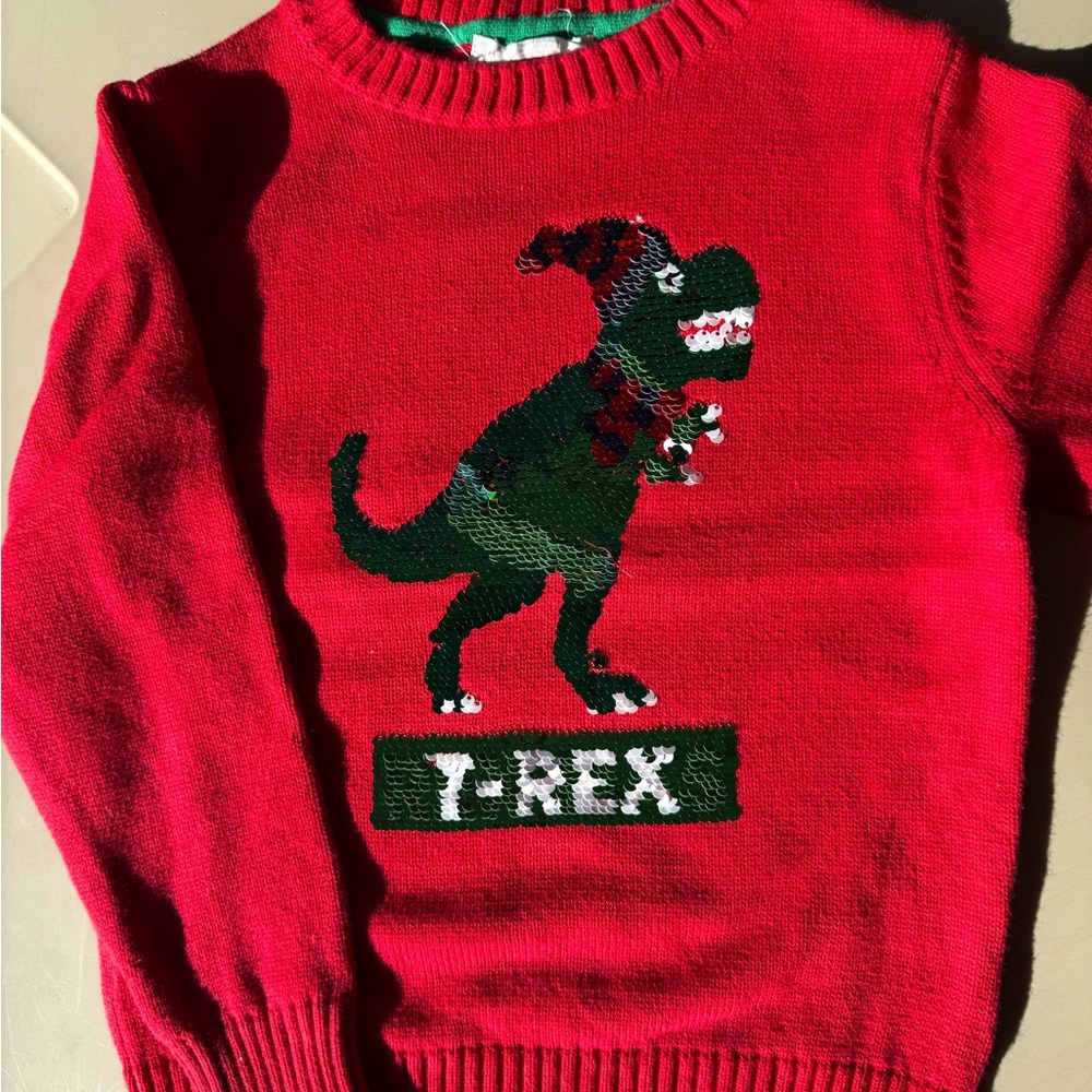 H&M Red and Green Knit Sweater